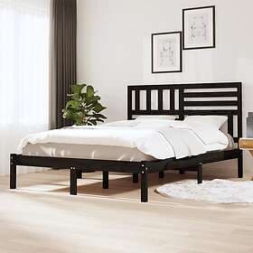 vidaXL Bed Frame svart massiv furu 140x190 cm 3101007