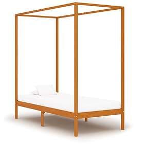 vidaXL Bed Frame canopy honey brown solid pine 90x200 cm