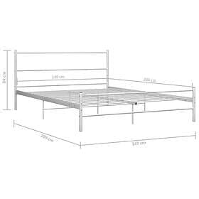 vidaXL Bed Frame vit metall 140x200 cm 284695