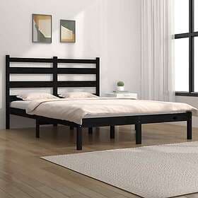 vidaXL Bed Frame svart massiv furu 140x190 cm 3103632