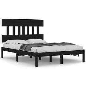 vidaXL Bed Frame svart massivt trä 140x190 cm 3104722