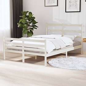 vidaXL Bed Frame white solid pine 120x190 cm