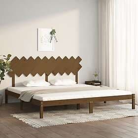 vidaXL Bed Frame LED honungsbrun 200x200 cm massivt trä 3104891