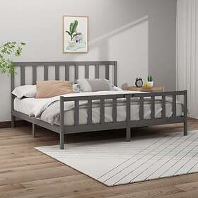 vidaXL Bed Frame grå massiv furu 200x200 cm 3106725
