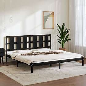 vidaXL Bed Frame svart massiv furu 200x200 cm 3105624