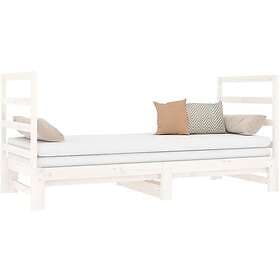 vidaXL Utdragbar dagbädd vit 2x(90x190) cm massiv furu 3124763