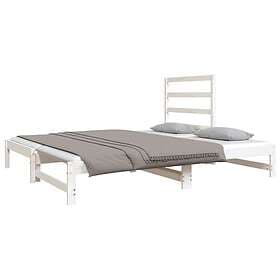 vidaXL Utdragbar dagbädd vit 2x(90x190) cm massiv furu 3124748