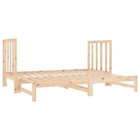 vidaXL Utdragbar dagbädd 2x(90x190) cm massiv furu 3124767
