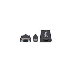 Manhattan 152426 videokabel adapter 1 m USB Type-A VGA (D-Sub) HDMI Sort
