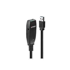 Lindy 43322 USB-kabel 15 m USB 3.2 Gen 1 (3.1 Gen 1) USB A Sort