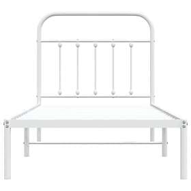 vidaXL Bed Frame med huvudgavel metall vit 90x200 cm 352620