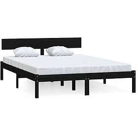 vidaXL Bed Frame svart massiv furu 160x200 cm 810161