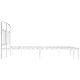 vidaXL Bed Frame med huvudgavel metall vit 140x190 cm 352627
