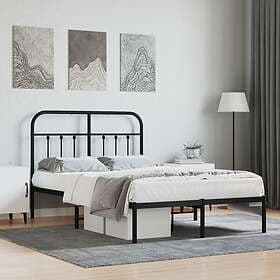 vidaXL Bed Frame med huvudgavel metall svart 120x200 cm 352576