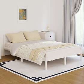 vidaXL Bed Frame massiv furu 140x200 cm vit 810431