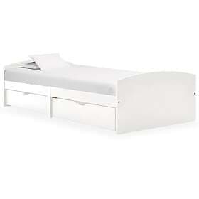vidaXL Bed Frame med 2 lådor vit massiv furu 90x200 cm 322155
