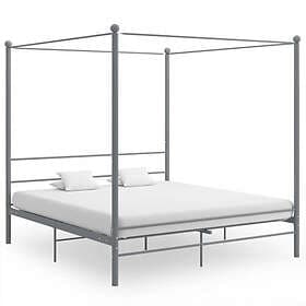 vidaXL Himmelsäng grå metall 200x200 cm 325071