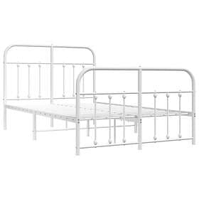 vidaXL Bed Frame med huvudgavel och fotgavel vit metall 120x200 cm 352643