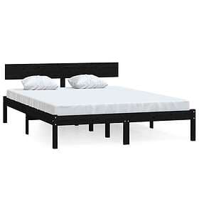 vidaXL Bed Frame svart massiv furu 140x200 cm 810151