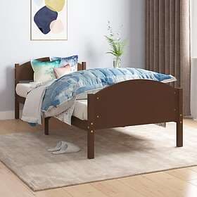 vidaXL Bed Frame dark brown 100x200 cm solid pine