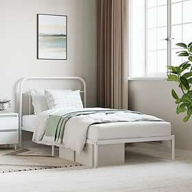 vidaXL Bed Frame med huvudgavel metall vit 107x203 cm 352623
