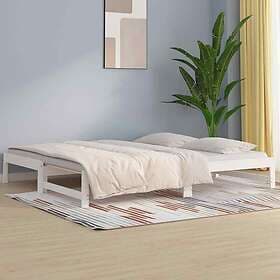 vidaXL Utdragbar dagbädd vit 2x(90x190) cm massiv furu 820438