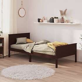 vidaXL Bed Frame mörkbrun massiv furu 100x200 cm 322196