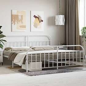 vidaXL Bed Frame med huvudgavel och fotgavel vit metall 200x200 cm 353709