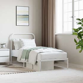 vidaXL Bed Frame med huvudgavel metall vit 90x190 cm 352619