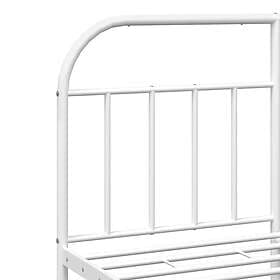 vidaXL Bed Frame med huvudgavel och fotgavel vit metall 180x200 cm 353706