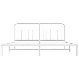 vidaXL Bed Frame med huvudgavel metall vit 193x203 cm 352633
