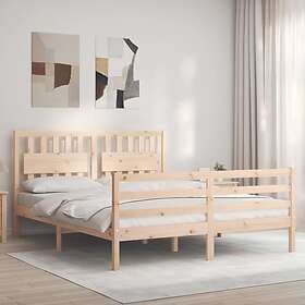 vidaXL Bed Frame med huvudgavel 160x200 cm massivt trä 3194321