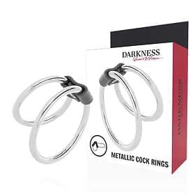 Darkness double metal ring penis