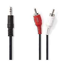 Nedis 3.5 mm Hane 2x RCA Hane 1.5 m Svart