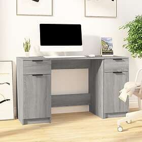 vidaXL Desk with Cabinet Grey Sonoma Engineered Wood