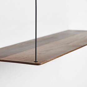 Woud Stedge Wall Shelf Smoked Oak and Metal 80cm