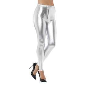 80-tals Metallic Disco Leggings Silver Medium