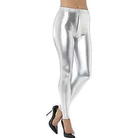 Smiffys 80-tals Metallic Disco Leggings Silver Large