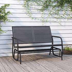 vidaXL Gungbänk svart 120.5x76x86.5 cm textilene&stål 362708