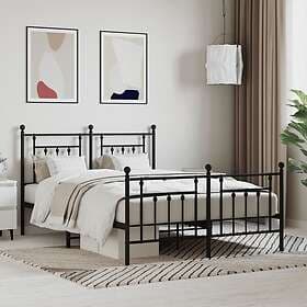 vidaXL Bed Frame med huvudgavel och fotgavel svart metall 150x200 cm 353557