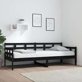 vidaXL Dagbädd svart 80x200 cm massiv furu 820366