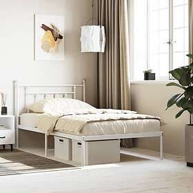 vidaXL Bed Frame med huvudgavel metall vit 100x200 cm 353581