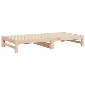 vidaXL Utdragbar dagbädd 2x(80x200) cm massiv furu 823409