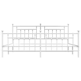 vidaXL Bed Frame med huvudgavel och fotgavel vit metall 200x200 cm 353611
