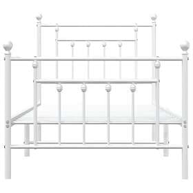 vidaXL Bed Frame med huvudgavel och fotgavel vit metall 90x190 cm 353596