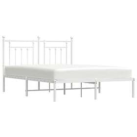 vidaXL Bed Frame med huvudgavel metall vit 140x200 cm 353587