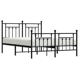 vidaXL Bed Frame med huvudgavel och fotgavel svart metall 140x200 cm 353556