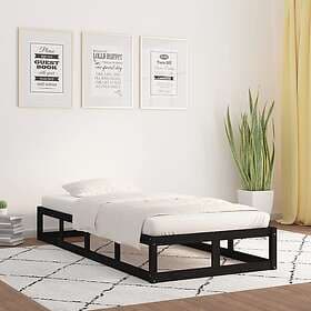 vidaXL Bed Frame svart 90x200 cm massivt trä 820785