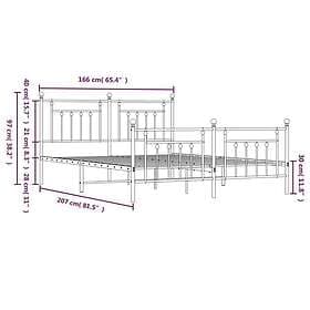 vidaXL Bed Frame med huvudgavel och fotgavel svart metall 160x200 cm 353558