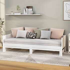 vidaXL Utdragbar dagbädd vit massiv furu 2x(90x190) cm 820263